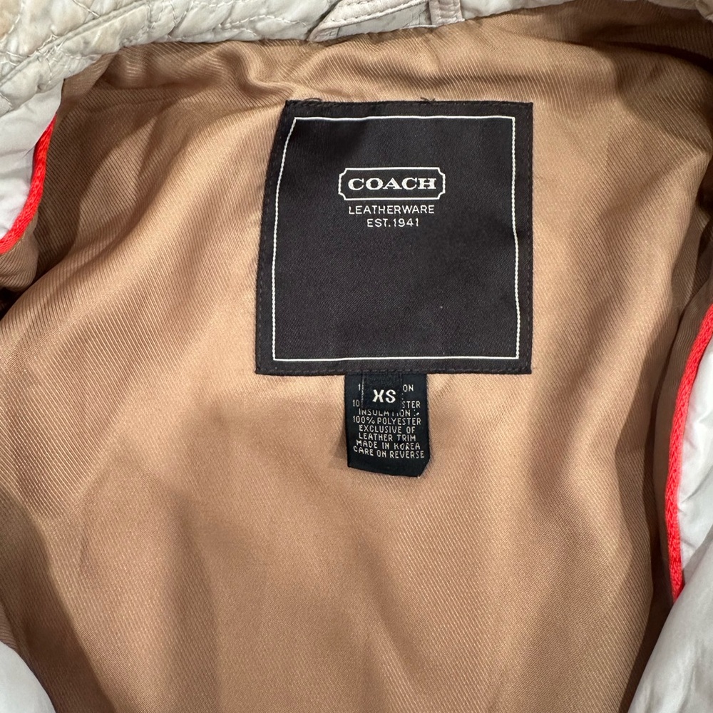 Coach Quilted Jacket - Light Gray - image 4